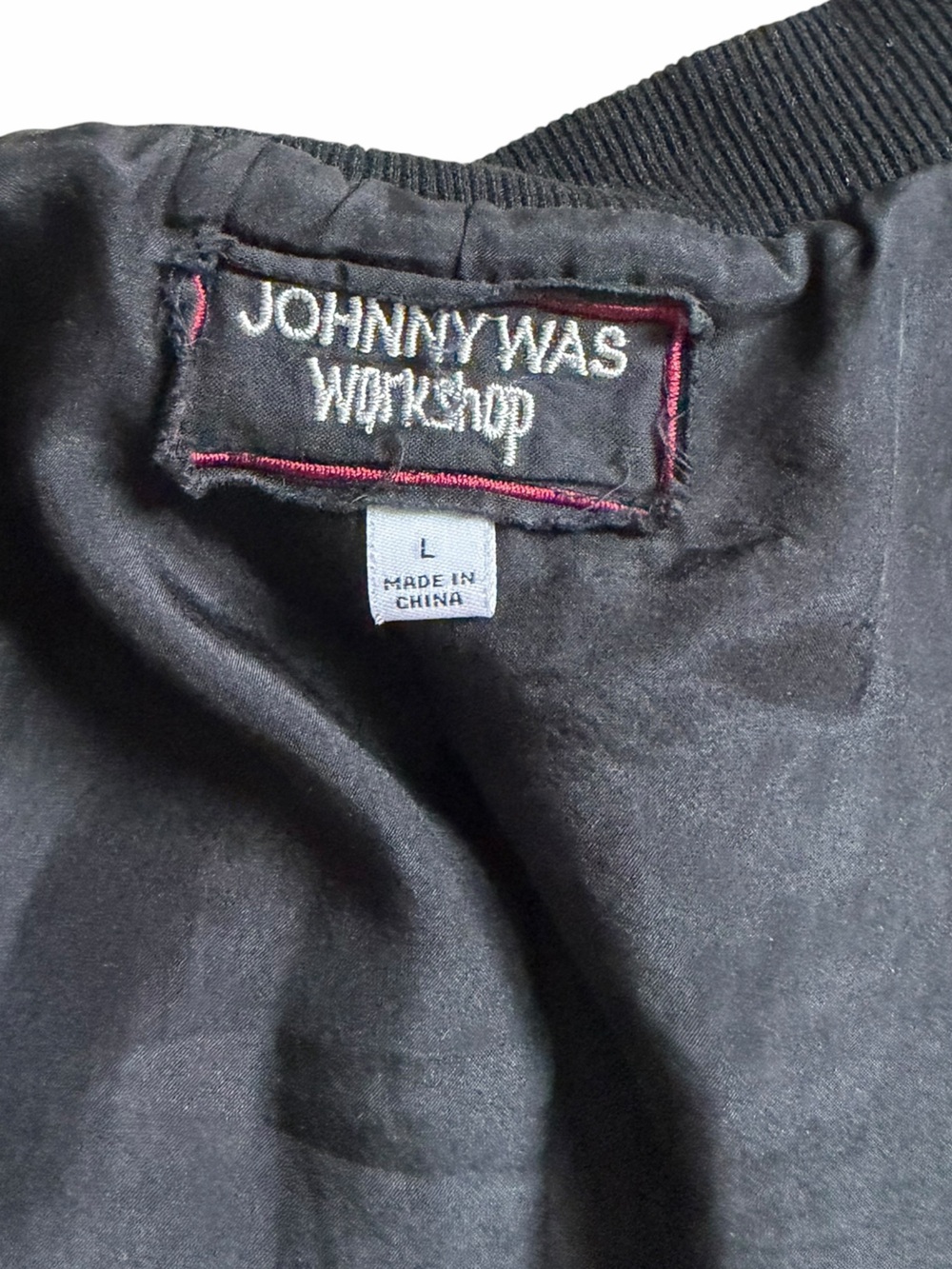 Johnny Was Black Nepal Silk Blend Bomber Jacket with Floral Embroidery L - Picture 14 of 14